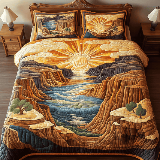 Canyon Bliss 3-Piece Quilted Bedding Set - Single (59" x 70")