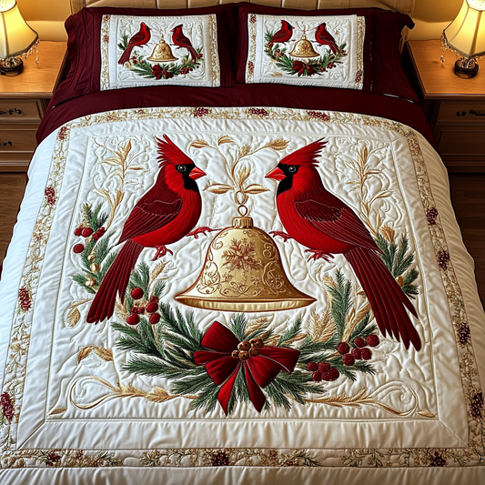 Cardinal Winter Garden Quilted Bedding Set - Single (59" x 70")