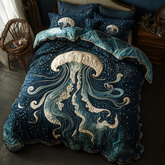 Celestial Current 3-Piece Quilted Bedding Set - Single (59" x 70")