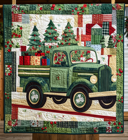 Christmas Carrier Quilted Blanket - Throw (55" x 60")