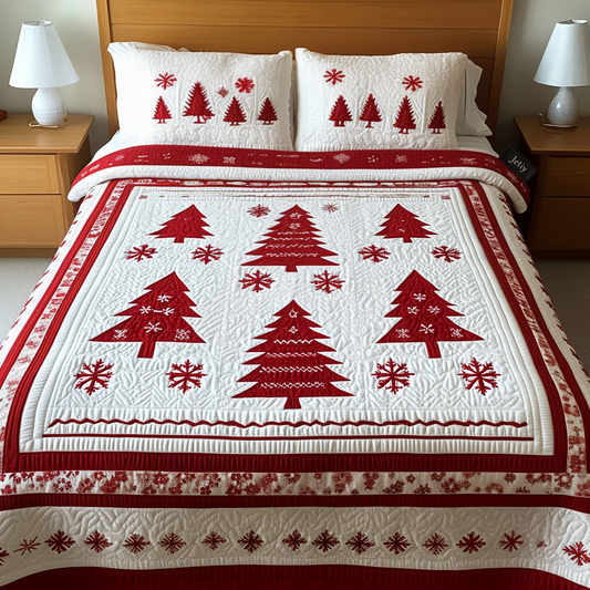 Christmas Cheer 3-Piece Quilted Bedding Set - Single (59" x 70")