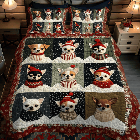 Christmas Chi Charm 3-Piece Quilted Bedding Set - Single (59" x 70")