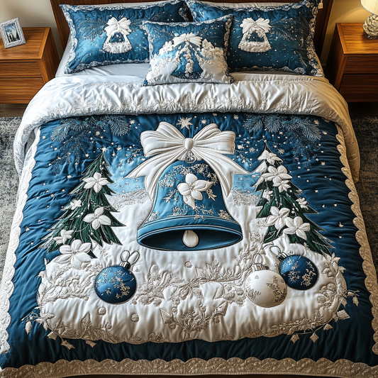 Christmas Chimes 3-Piece Quilted Bedding Set - Single (59" x 70")