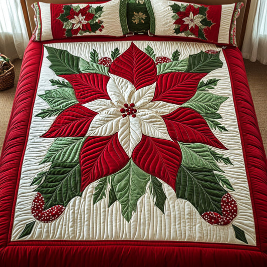 Christmas Eve Charm 3-Piece Quilted Bedding Set - Single (59" x 70")