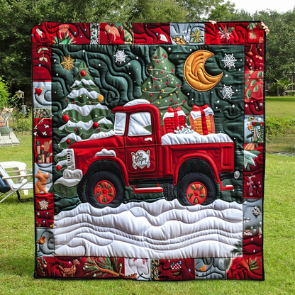 Throw (55'' x 60'') /Christmas Truck Quilted Blanket