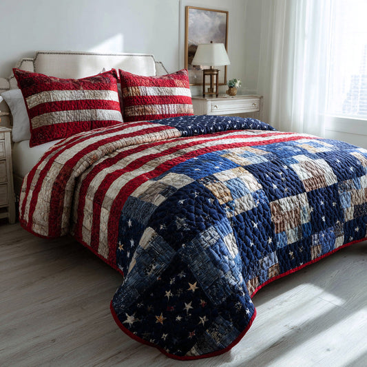 Classic Patchwork Pride 3-Piece Quilted Bedding Set - Single (59" x 70")
