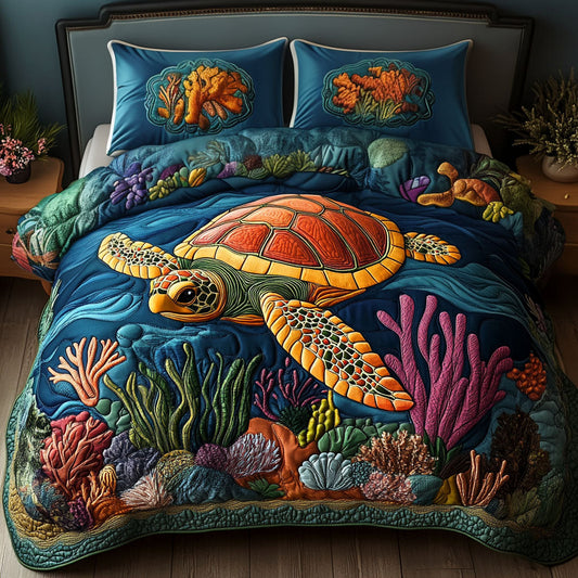 Coastal Compass 3-Piece Quilted Bedding Set - Single (59" x 70")