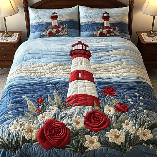Coastal Serenity 3-Piece Quilted Bedding Set - Single (59" x 70")