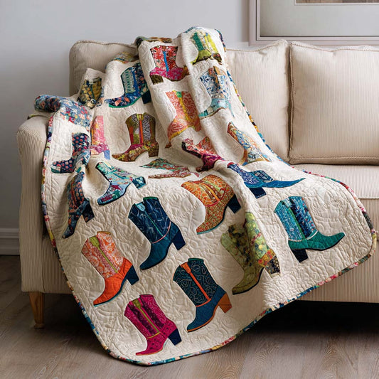 Colorful Boots Quilted Blanket - Baby (30" x 40") - Pack 1