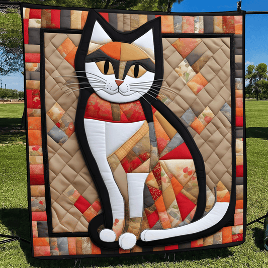 Colorful Catitude Quilted Blanket - Throw (55" x 60")