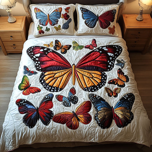 Colorful Whispers 3-Piece Quilted Bedding Set - Single (59" x 70")