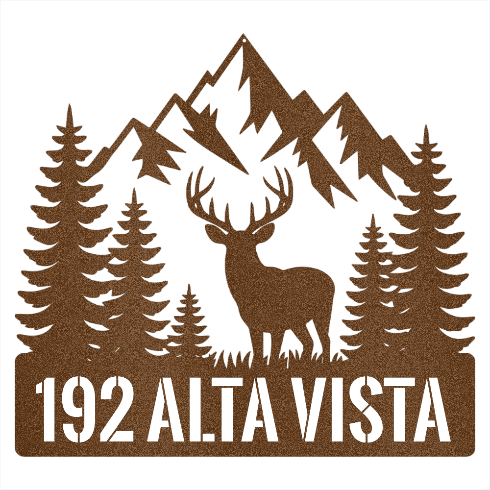 Personalized Rustic Address Steel Wall Decor