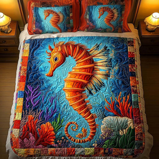 Coral Dream 3-Piece Quilted Bedding Set - Single (59" x 70")