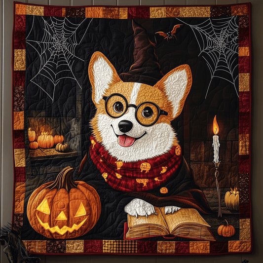 Corgi Haunted Hideaway Quilted Blanket - Throw (55" x 60")