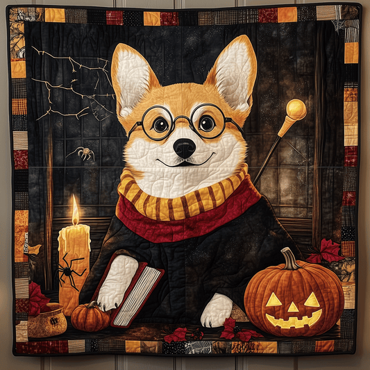 Corgi Magic Wand Quilted Blanket - Throw (55" x 60")
