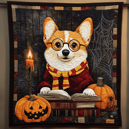 Corgi Spellbound Quilted Blanket - Throw (55" x 60")