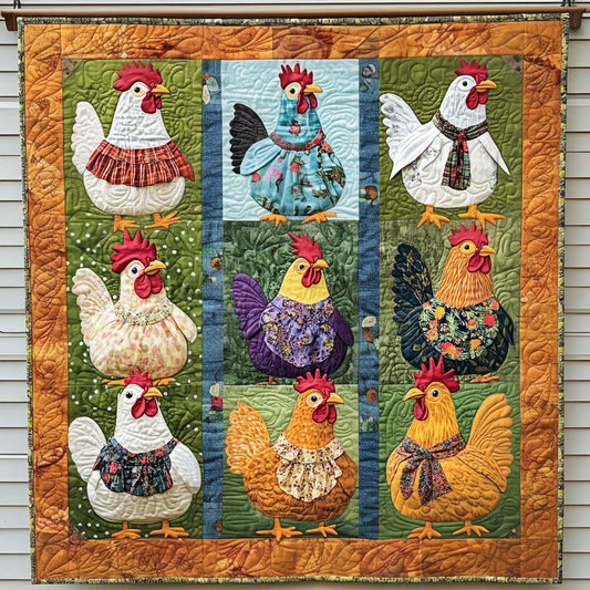 Country Cluckers Quilted Blanket - Throw (55" x 60")