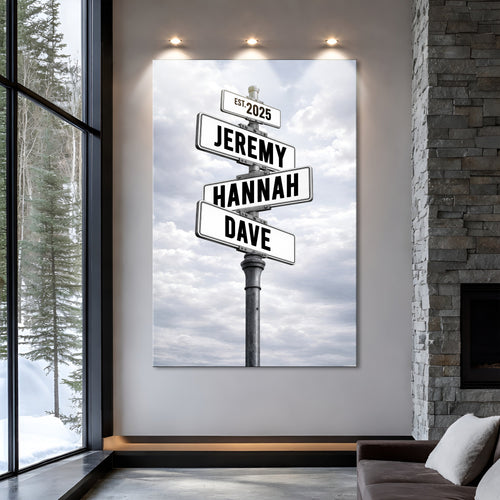 Personalized Family Street Name Wall Sign