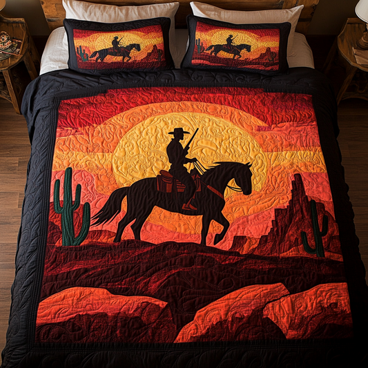 Cowboy Dreams 3-Piece Quilted Bedding Set - Single (59" x 70")