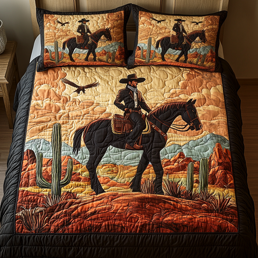 Cowboy Dusk 3-Piece Quilted Bedding Set - Single (59" x 70")