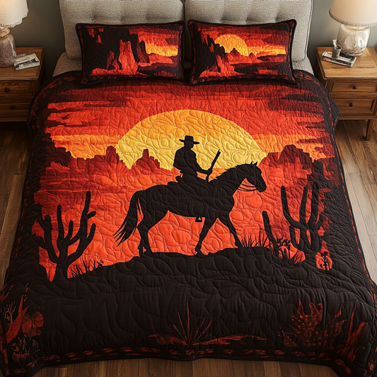 Cowboy Horizon 3-Piece Quilted Bedding Set - Single (59" x 70")
