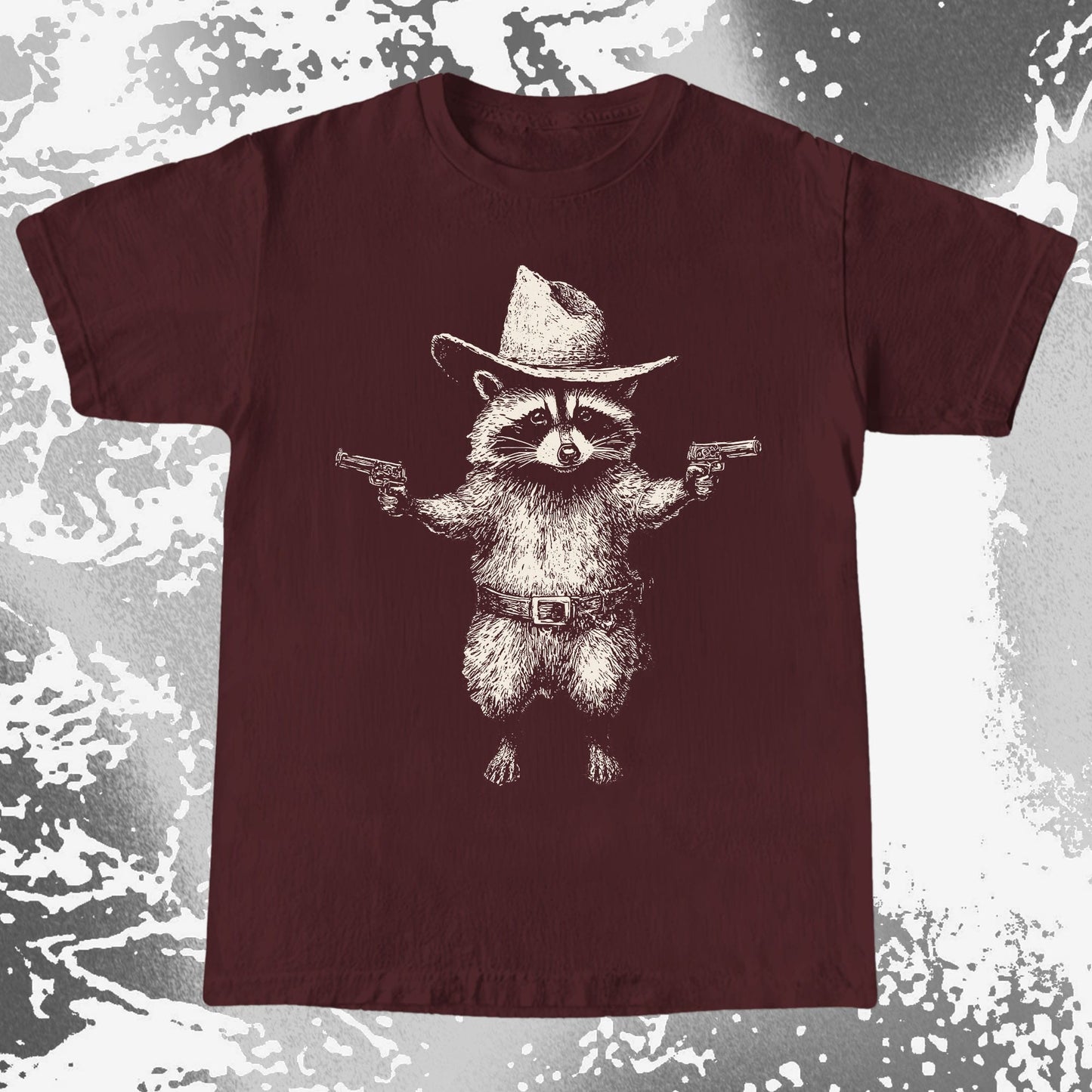Cowboy Raccoon Dual Pistols, funny meme tee gift (view 8)
