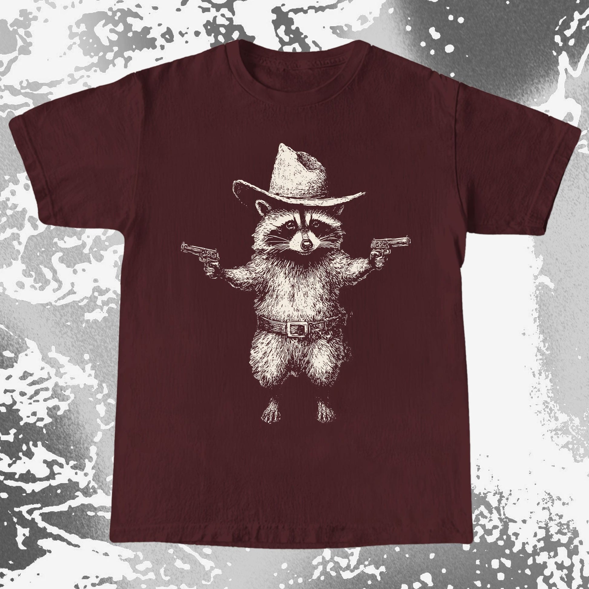 Cowboy Raccoon Dual Pistols, funny meme tee gift (view 8)