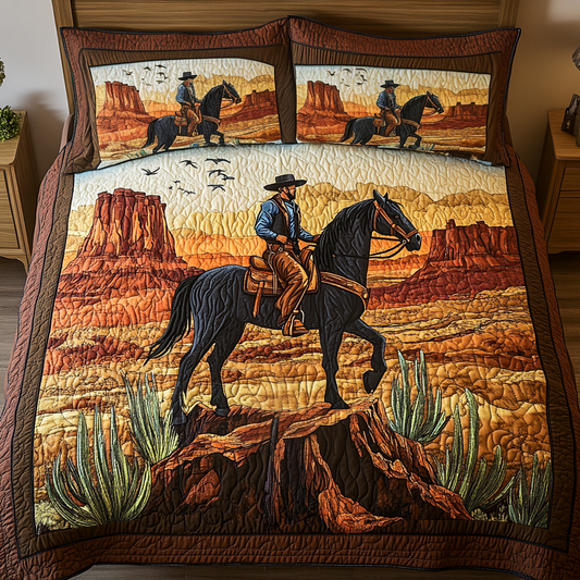 Cowboy Ride 3-Piece Quilted Bedding Set - Single (59" x 70")