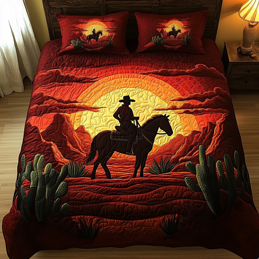 Cowboy Trail 3-Piece Quilted Bedding Set - Single (59" x 70")