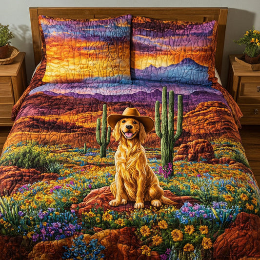 Cowpoke Cuddles 3-Piece Quilted Bedding Set - Single (59" x 70")