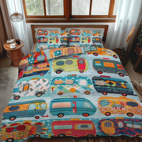 Cozy Caravan 3-Piece Quilted Bedding Set - Single (59" x 70")