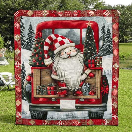 Cozy Gnome Quilted Blanket - Throw (55" x 60")