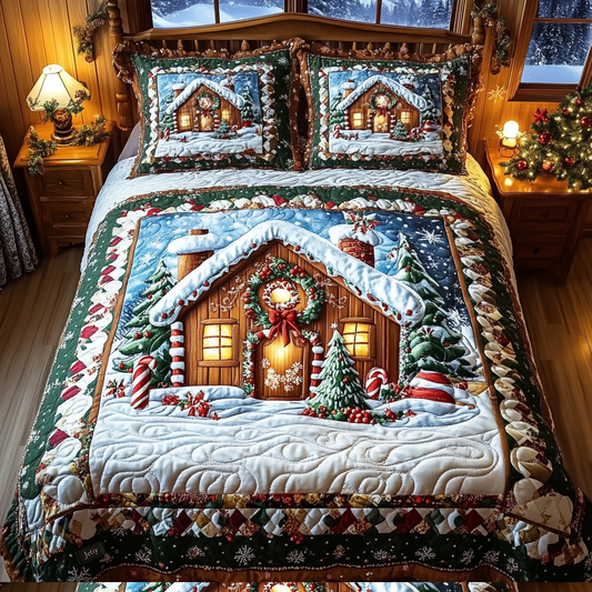 Cozy Cabin Retreat Quilted Bedding Set - Single (59" x 70")