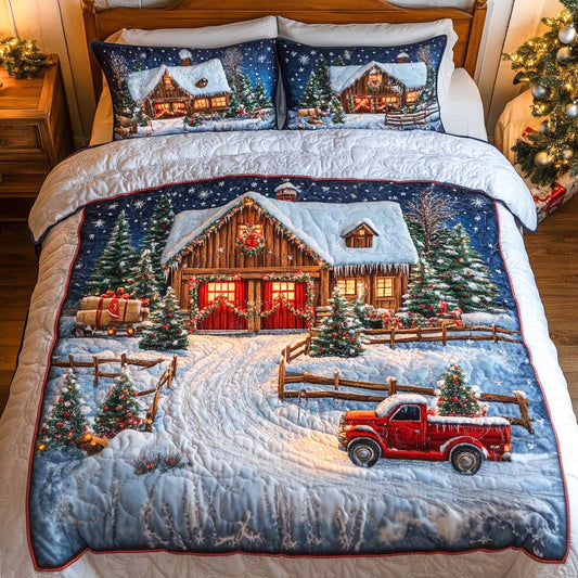 Cozy Cabin Wonderland 3-Piece Quilted Bedding Set - Single (59" x 70")