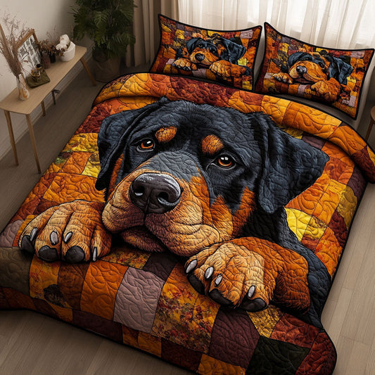 Cozy Canine Charm 3-Piece Quilted Bedding Set - Single (59" x 70")