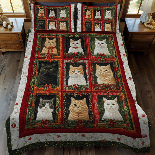 Cozy Cat 3-Piece Quilted Bedding Set - Single (59" x 70")