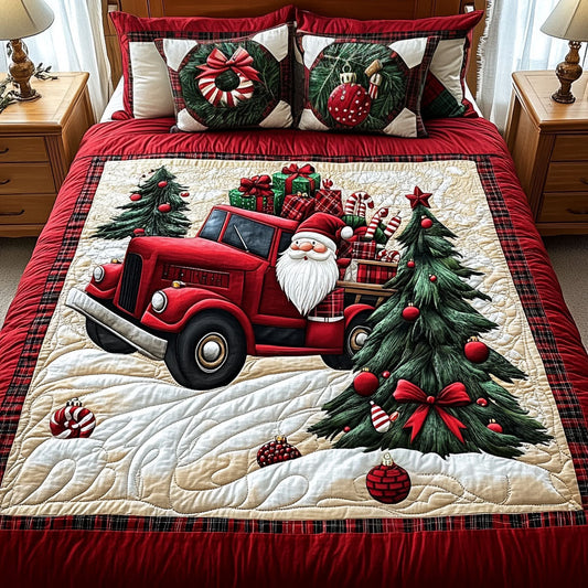 Cozy Christmas Eve 3-Piece Quilted Bedding Set - Single (59" x 70")