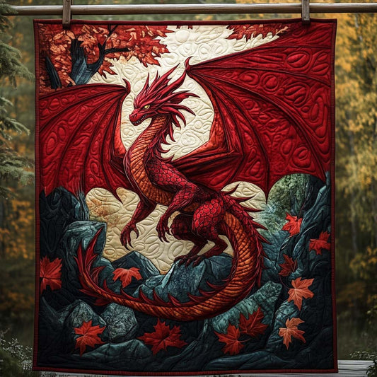 Crimson Blaze Quilted Blanket - Throw (55" x 60")