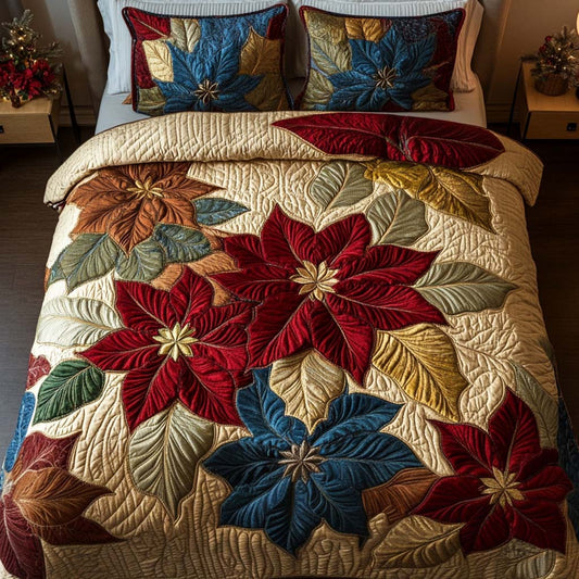Crimson Dreams 3-Piece Quilted Bedding Set - Single (59" x 70")