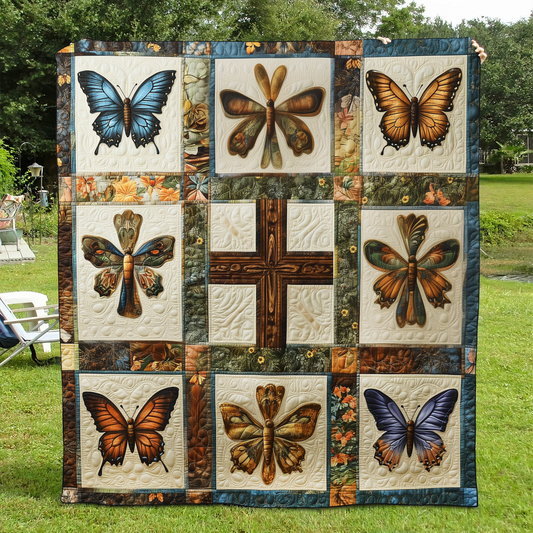 Cross of Hope Quilted Blanket - Throw (55" x 60")