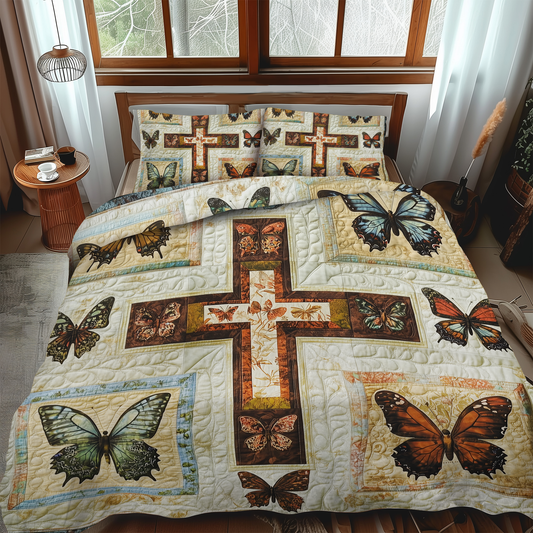 Cross of Light 3-Piece Quilted Bedding Set - Single (59" x 70")