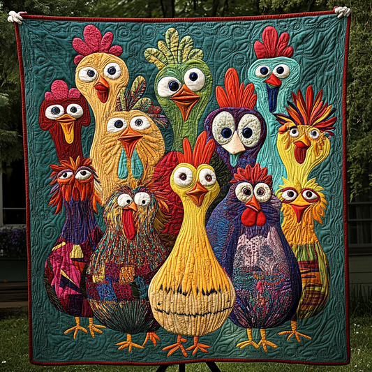 Crowing Colors Quilted Blanket - Throw (55" x 60")