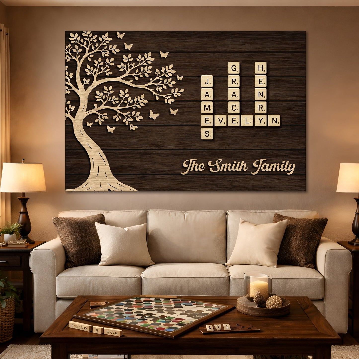 Custom Family Crossword Wall Sign