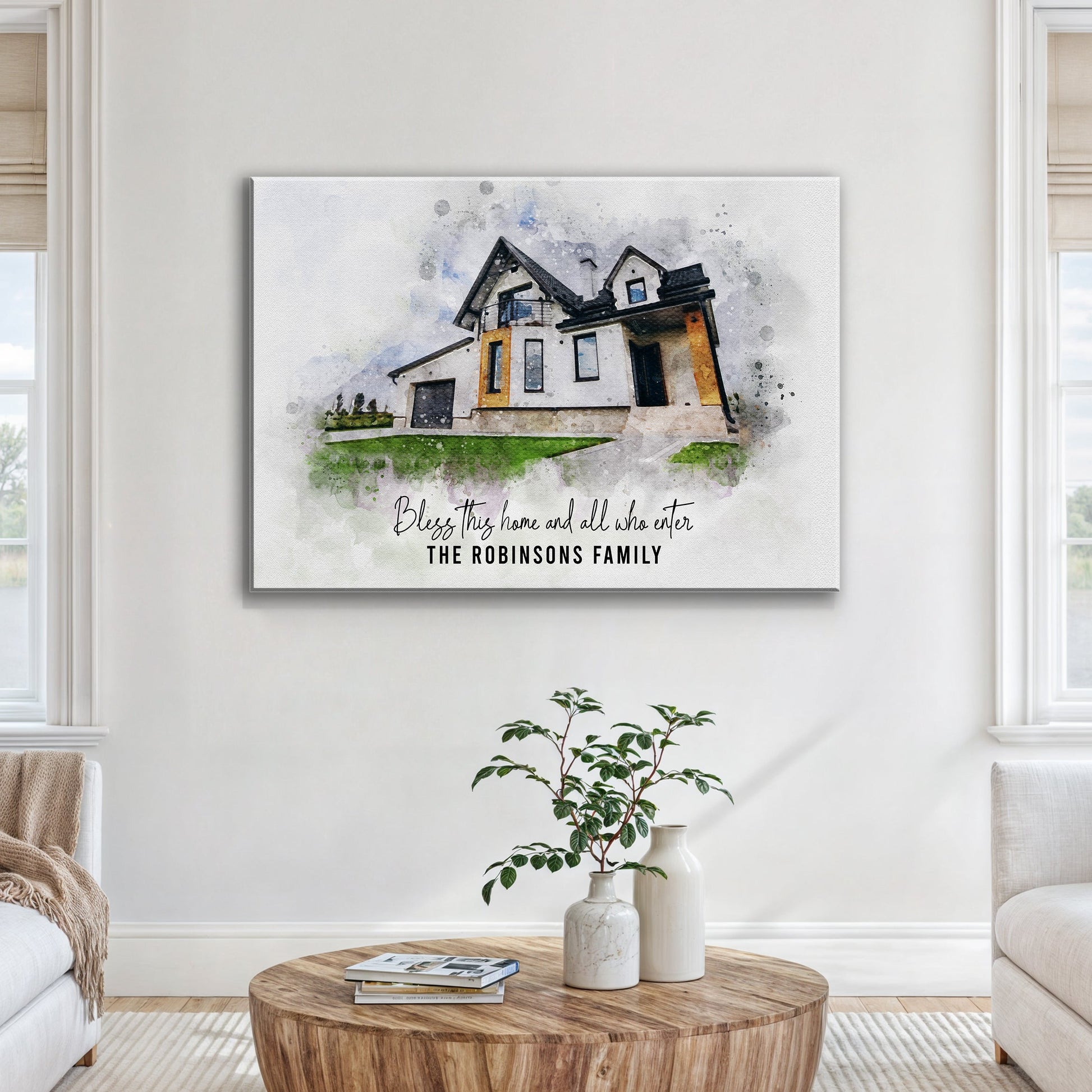 Custom House Watercolor Portrait