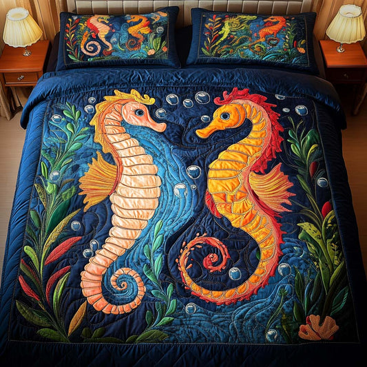 Deep Duo 3-Piece Quilted Bedding Set - Single (59" x 70")