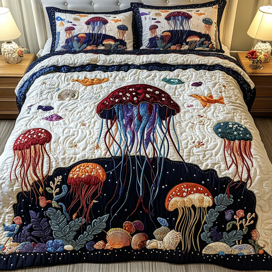Deep Sea Drift 3-Piece Quilted Bedding Set - Single (59" x 70")