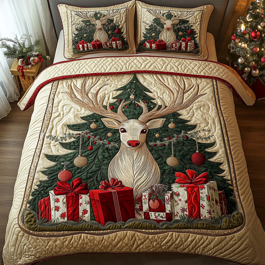 Deer Dreams 3-Piece Quilted Bedding Set - Single (59" x 70")