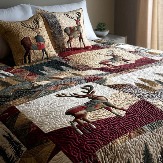 Deer Haven 3-Piece Quilted Bedding Set - Single (59" x 70")