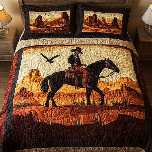 Desert Cowboy 3-Piece Quilted Bedding Set - Single (59" x 70")