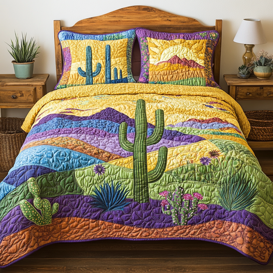 Desert Dreamscape 3-Piece Quilted Bedding Set - Single (59" x 70")